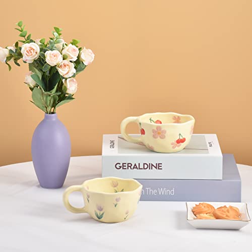 Koythin Pink Cherry Ceramic Coffee Mug