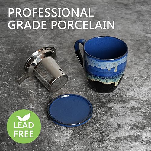 Bosmarlin 16 Oz Ceramic Tea Cup with Infuser