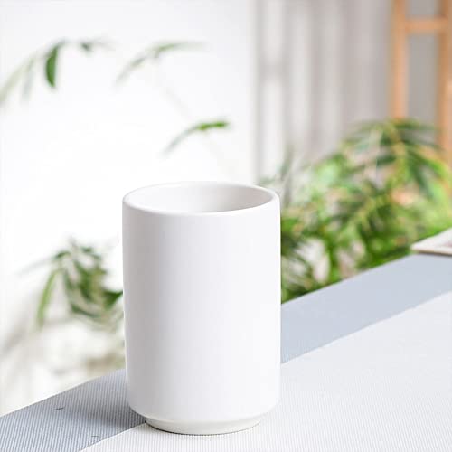 Khanjuan White Handleless Ceramic Tea and Coffee Mugs