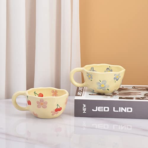 Koythin Pink Cherry Ceramic Coffee Mug