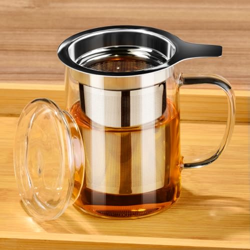 Borosilicate Clear Tea Mug with Infuser and Lid