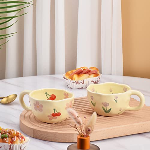 Koythin Pink Cherry Ceramic Coffee Mug