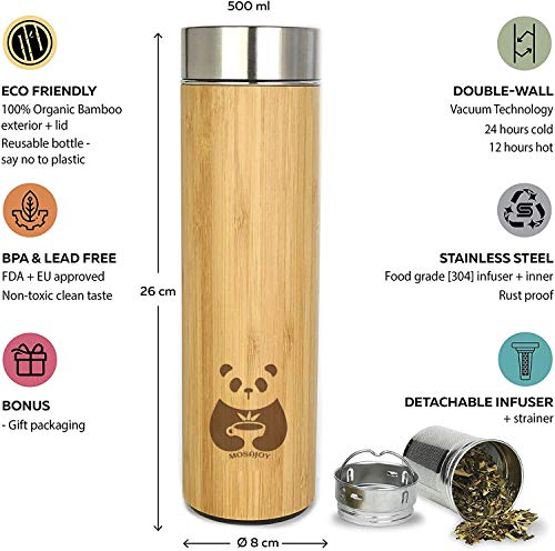 Bamboo Infuser Travel Tea Mug - 17 Ounce
