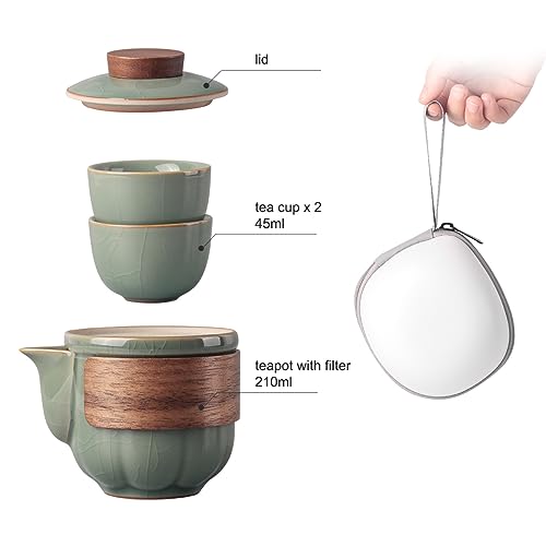 Minimalist Portable Kungfu Teapot and Cup Set