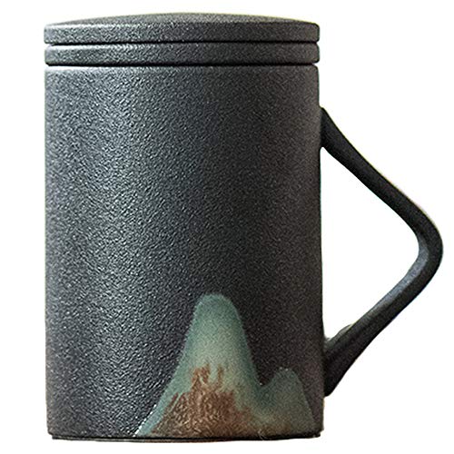 Japanese Pottery Mug with Infuser and Lid