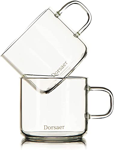 Dorsaer 6oz Crystal Clear Glass Cups - Set of 2