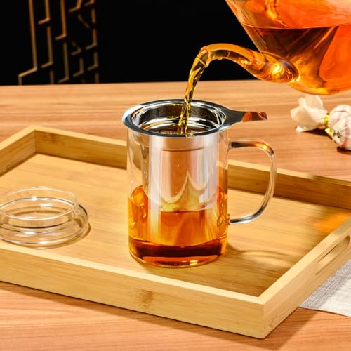 Borosilicate Clear Tea Mug with Infuser and Lid