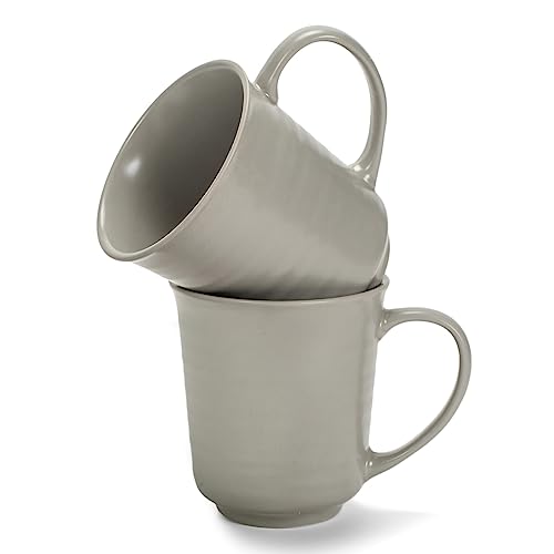Grey Matte Stoneware Coffee Mugs - Set of 2