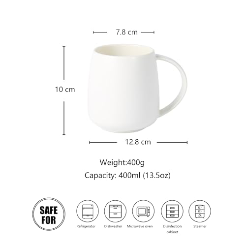 Nordic Matte Finished Ceramic Belly Mug - 400ml