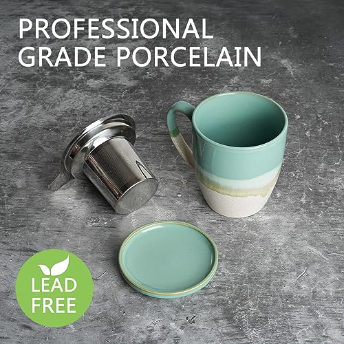 Bosmarlin 16 Oz Ceramic Tea Cup with Infuser