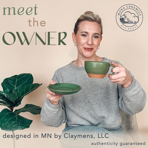 Mora Moss Green Latte Art Mug & Saucer