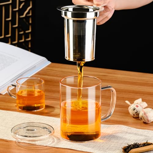 Borosilicate Clear Tea Mug with Infuser and Lid