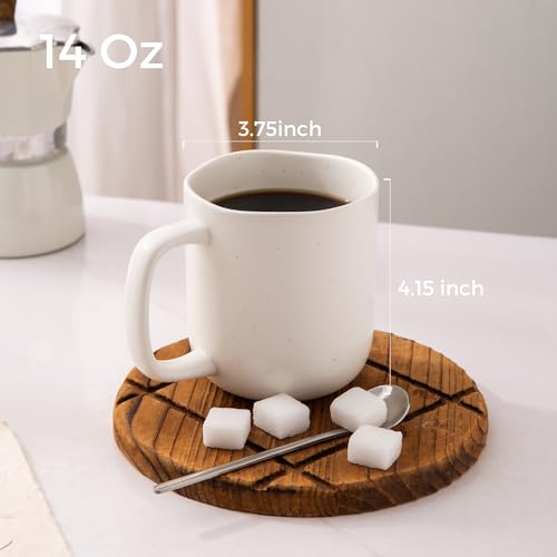 AmorArc 14oz Speckled Ceramic Coffee Mugs Set