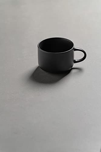Oversized Matte Black Mug Set of 6