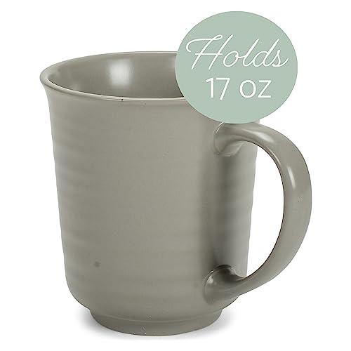 Grey Matte Stoneware Coffee Mugs - Set of 2