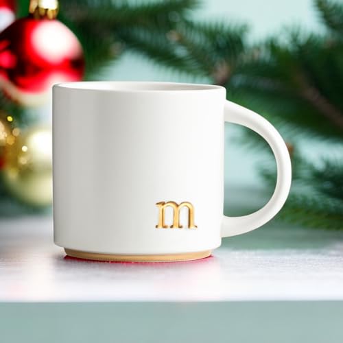 Elegant Monogram Ceramic Coffee Mugs - 15 oz