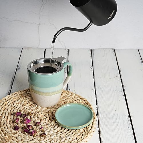 Bosmarlin 16 Oz Ceramic Tea Cup with Infuser