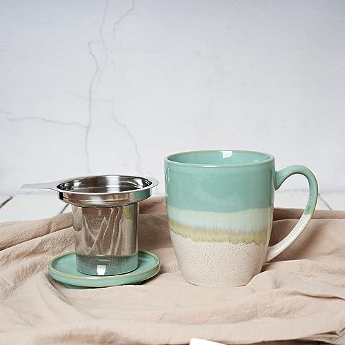 Bosmarlin 16 Oz Ceramic Tea Cup with Infuser