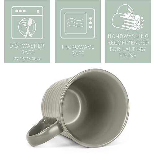 Grey Matte Stoneware Coffee Mugs - Set of 2