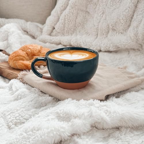 Charcoal Ceramic Latte Art Mug & Saucer Set