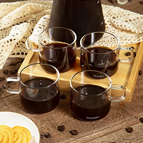 Dorsaer 6oz Crystal Clear Glass Cups - Set of 2