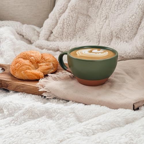 Mora Moss Green Latte Art Mug & Saucer