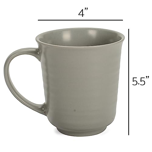 Grey Matte Stoneware Coffee Mugs - Set of 2