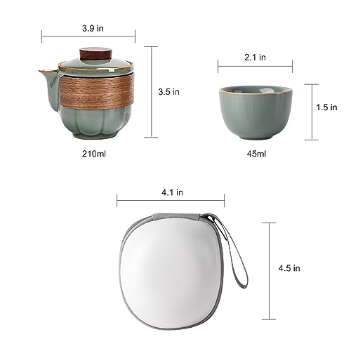 Minimalist Portable Kungfu Teapot and Cup Set
