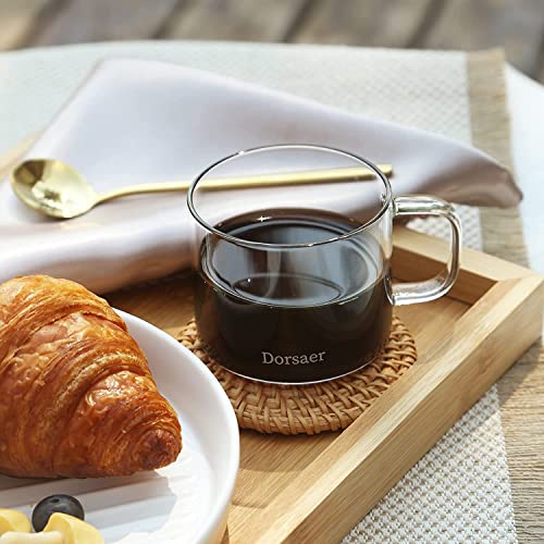 Dorsaer 6oz Crystal Clear Glass Cups - Set of 2