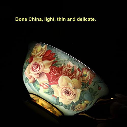 Vintage Pink Bone China Tea Cup Set