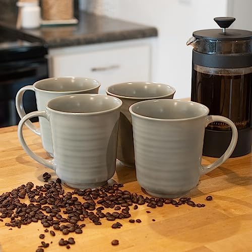 Grey Matte Stoneware Coffee Mugs - Set of 2