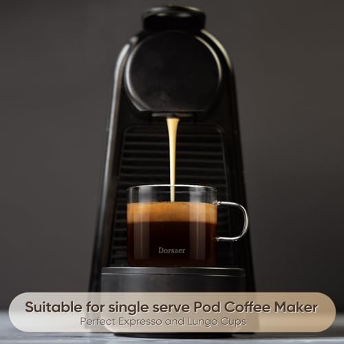 Dorsaer 6oz Crystal Clear Glass Cups - Set of 2