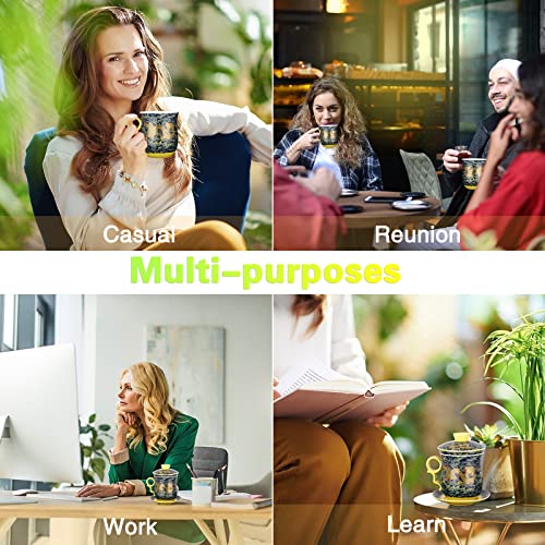 Dark Green Dragon Pattern Tea Mug with Infuser