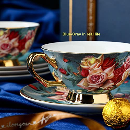 Vintage Pink Bone China Tea Cup Set