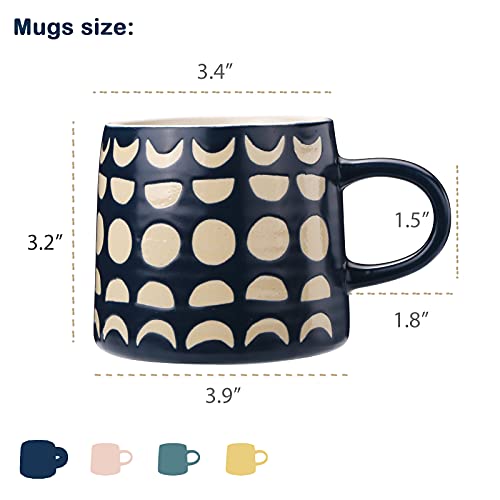 Moon Blue 14oz Relief Design Coffee Mug