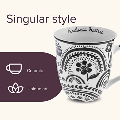 Boho Rainbow Ceramic Coffee Mug - 16 oz