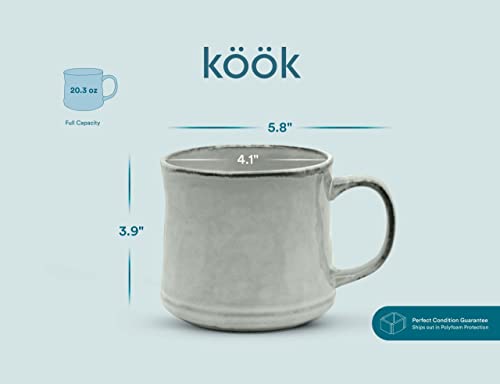 KooK Glazed Ceramic Coffee Mugs, Set of 2