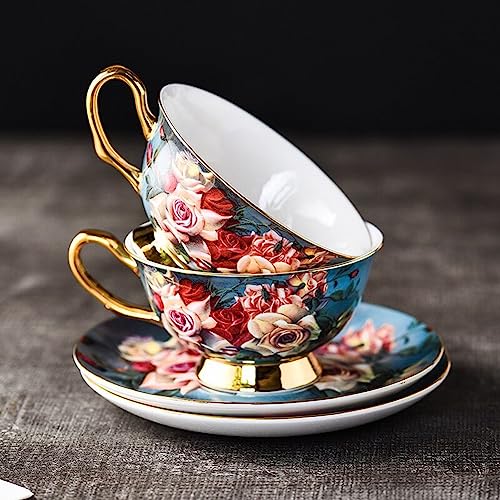 Vintage Pink Bone China Tea Cup Set