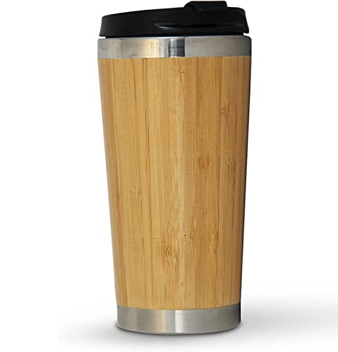 L&L MOZEN 15oz Spill-Proof Bamboo Travel Cup