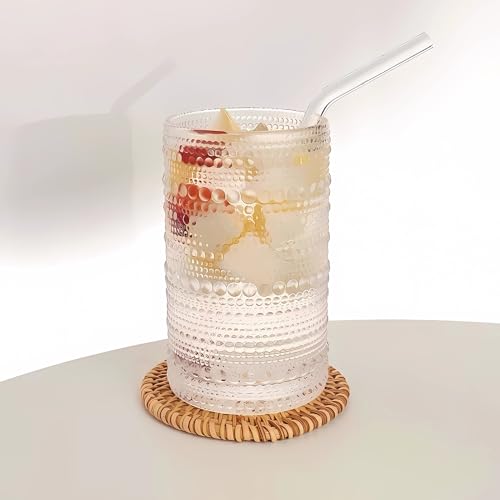 2-Pack Iced Coffee Glasses with Bamboo Lids