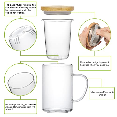 Borosilicate Glass Tea Infuser Mug with Strainer