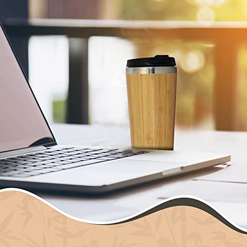 L&L MOZEN 15oz Spill-Proof Bamboo Travel Cup