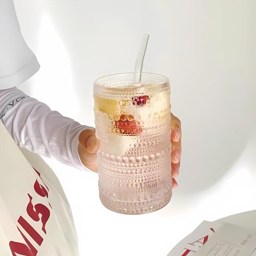 2-Pack Iced Coffee Glasses with Bamboo Lids