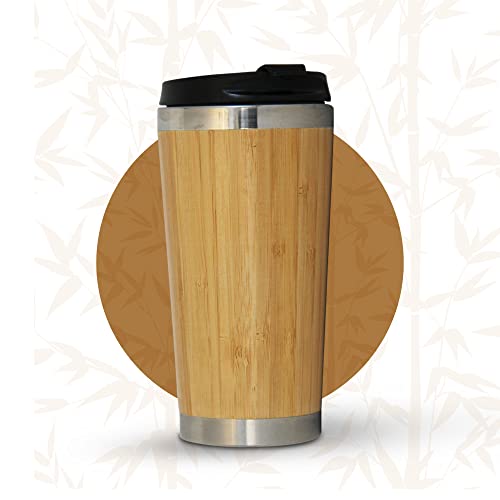 L&L MOZEN 15oz Spill-Proof Bamboo Travel Cup