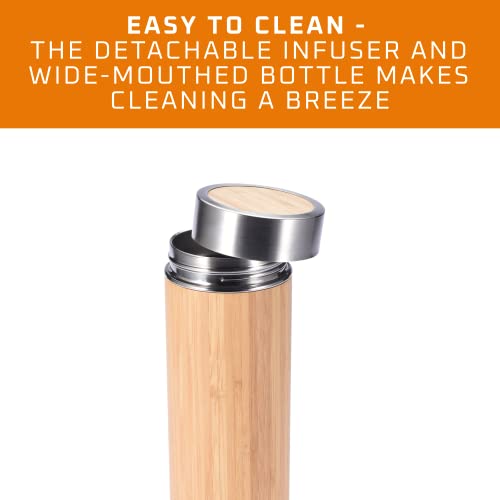 Bruntmor Bamboo Tea Infuser Bottle - 1 Piece