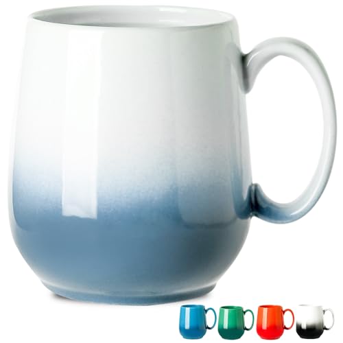 Large Gradient Light Blue Porcelain Coffee Mug