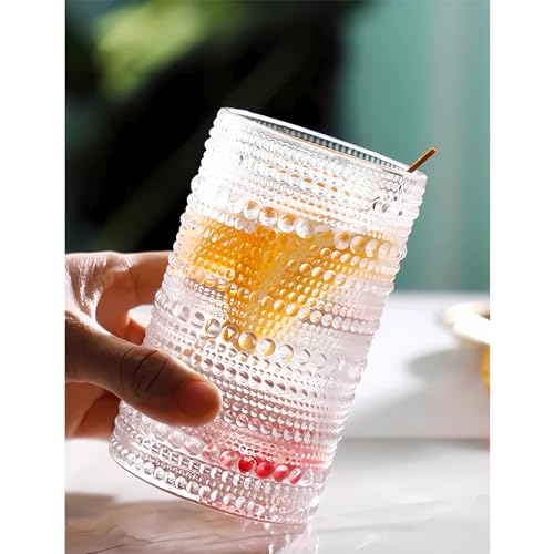 2-Pack Iced Coffee Glasses with Bamboo Lids