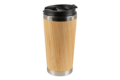 Brovino Insulated Bamboo Travel Mug, 16 oz