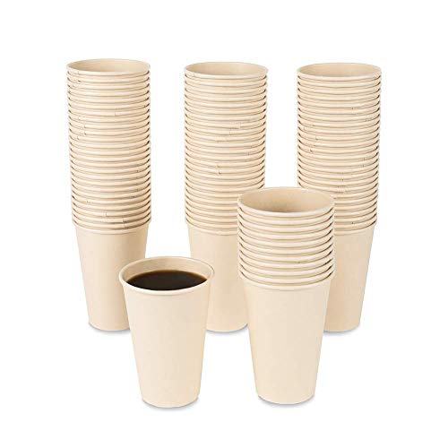 Bamboo Fiber 12oz Disposable Coffee Cups - 100 Count