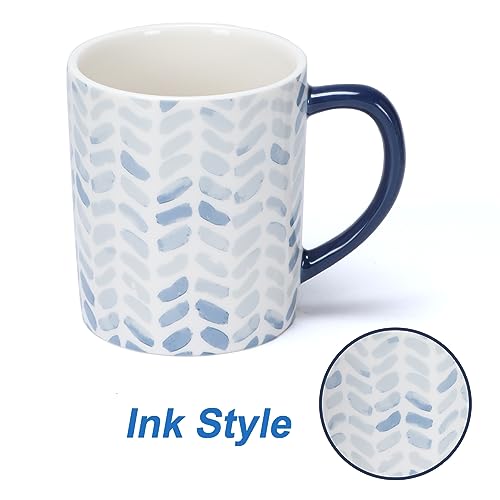 Hoikwo Blue Ceramic Coffee Mug Set of 4